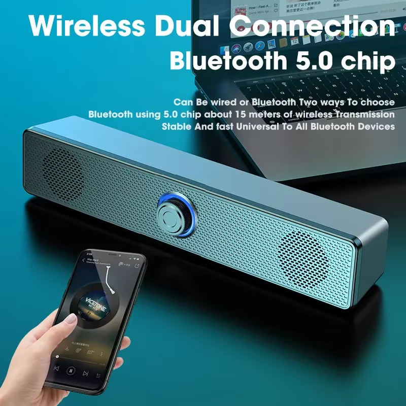 Home Cinema Wireless - บลูทูธ 5.0 4D ซาวด์บาร์แบบมีสายไร้สายสเตอริโอซับวูฟเฟอร์ลำโพงสำหรับ PC แล็ปท็อปคอมพิวเตอร์เกมโฮมเธียเตอร์ภาพยนตร์