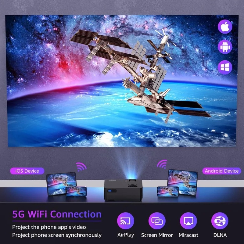 โปรเจคเตอร์ภาพยนตร์ 5G WiFi บล - Home Cinema Tv บทวิจารณ์และราคา
