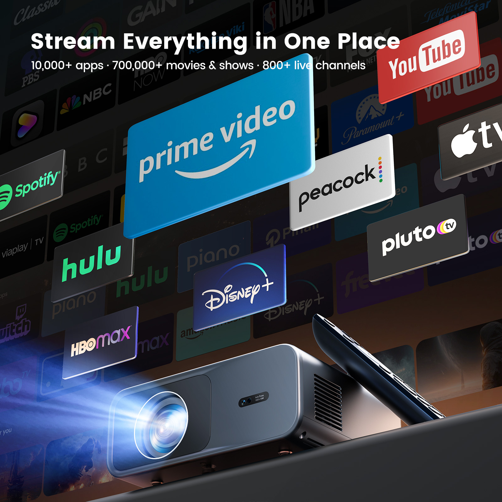 โปรเจคเตอร์ Wimius G1 4K Googl - Home Cinema Tv บทวิจารณ์และราคา