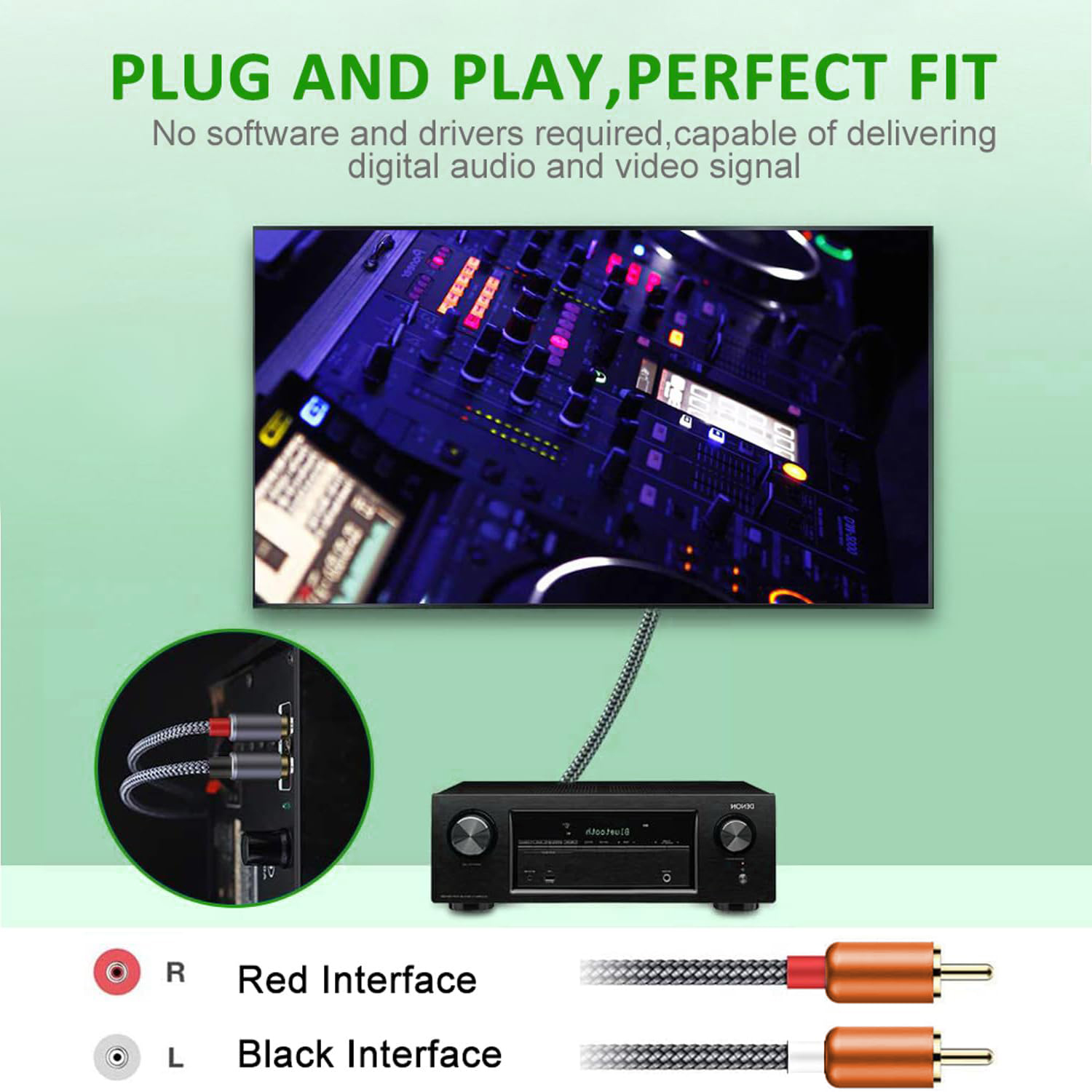 สายสัญญาณเสียงสเตอริโอไฮไฟ USB - Audio Home Cinema บทวิจารณ์และราคา